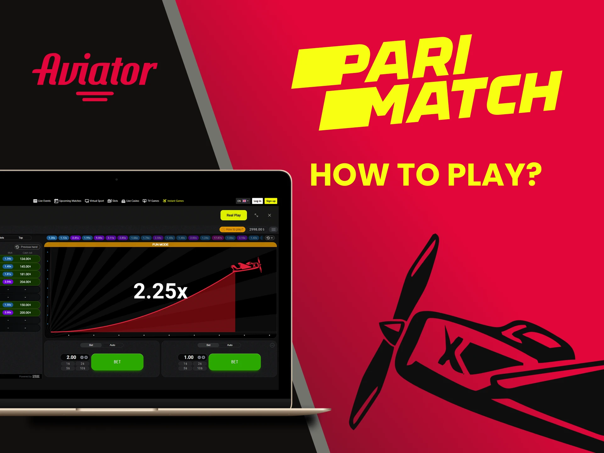 Go to the casino section to play Aviator on Parimatch.