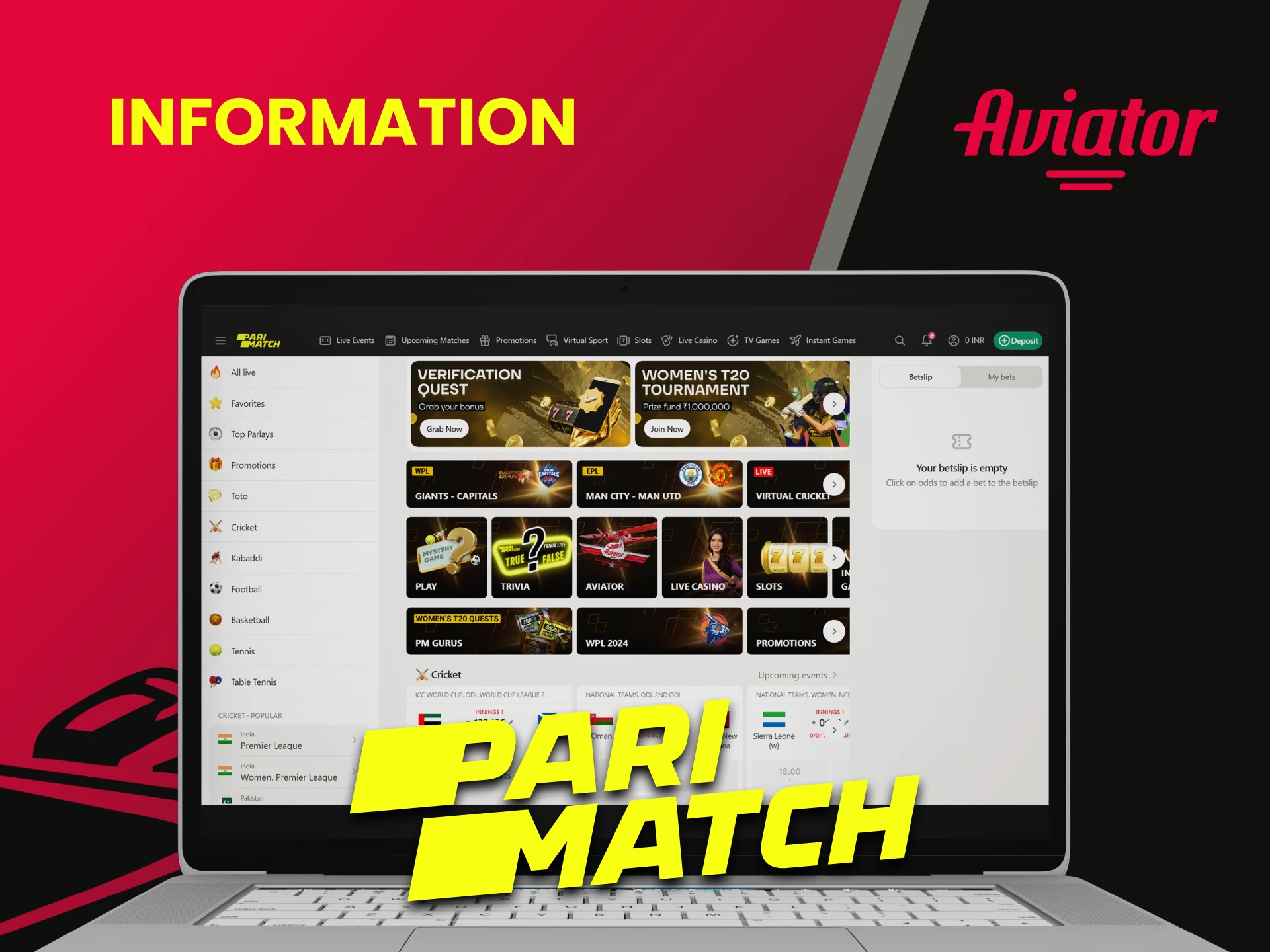 Explore information about the Parimatch site for Aviator.