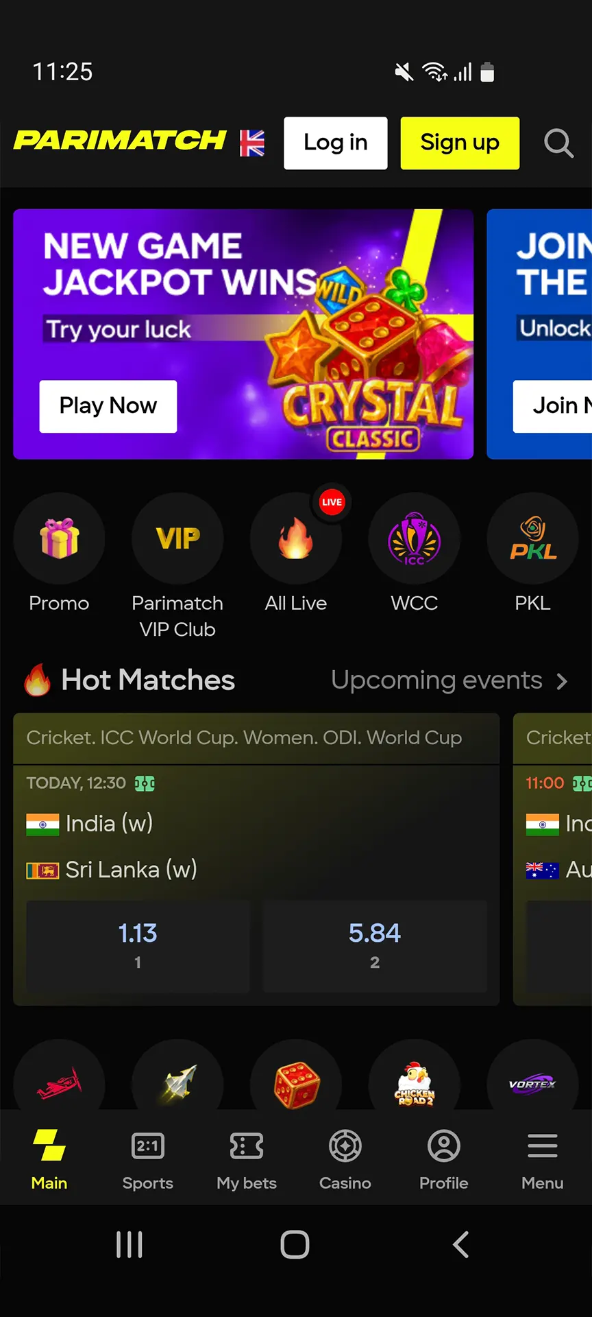 Visit the official Parimatch page to download the app on Android.